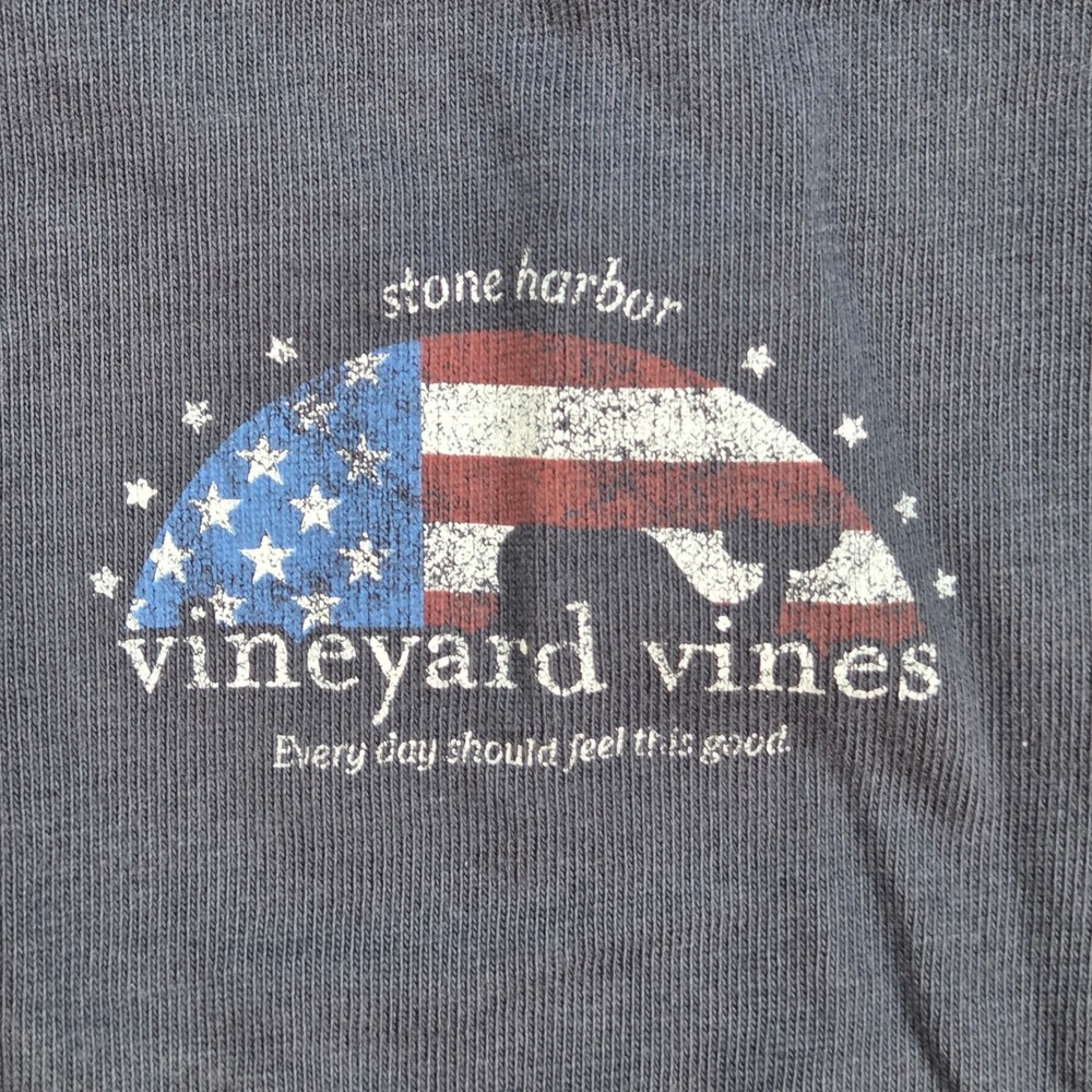 Vineyard Vines Long Sleeve T-Shirt Mens XL Patriotic American Flag Whale Navy - Picture 4 of 6